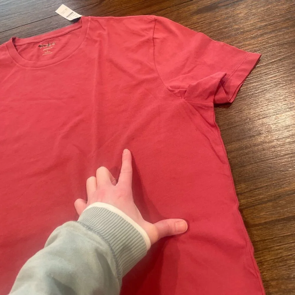 J.Crew Relaxed Broken-In T-Shirt Mens L Warm Brick Red Crewneck Tee Basic Lounge